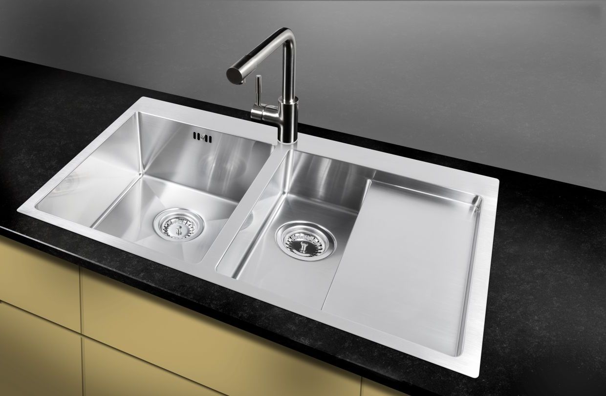 SHIGO Edelstahlspüle CLUN151N-L, 1,5 Becken